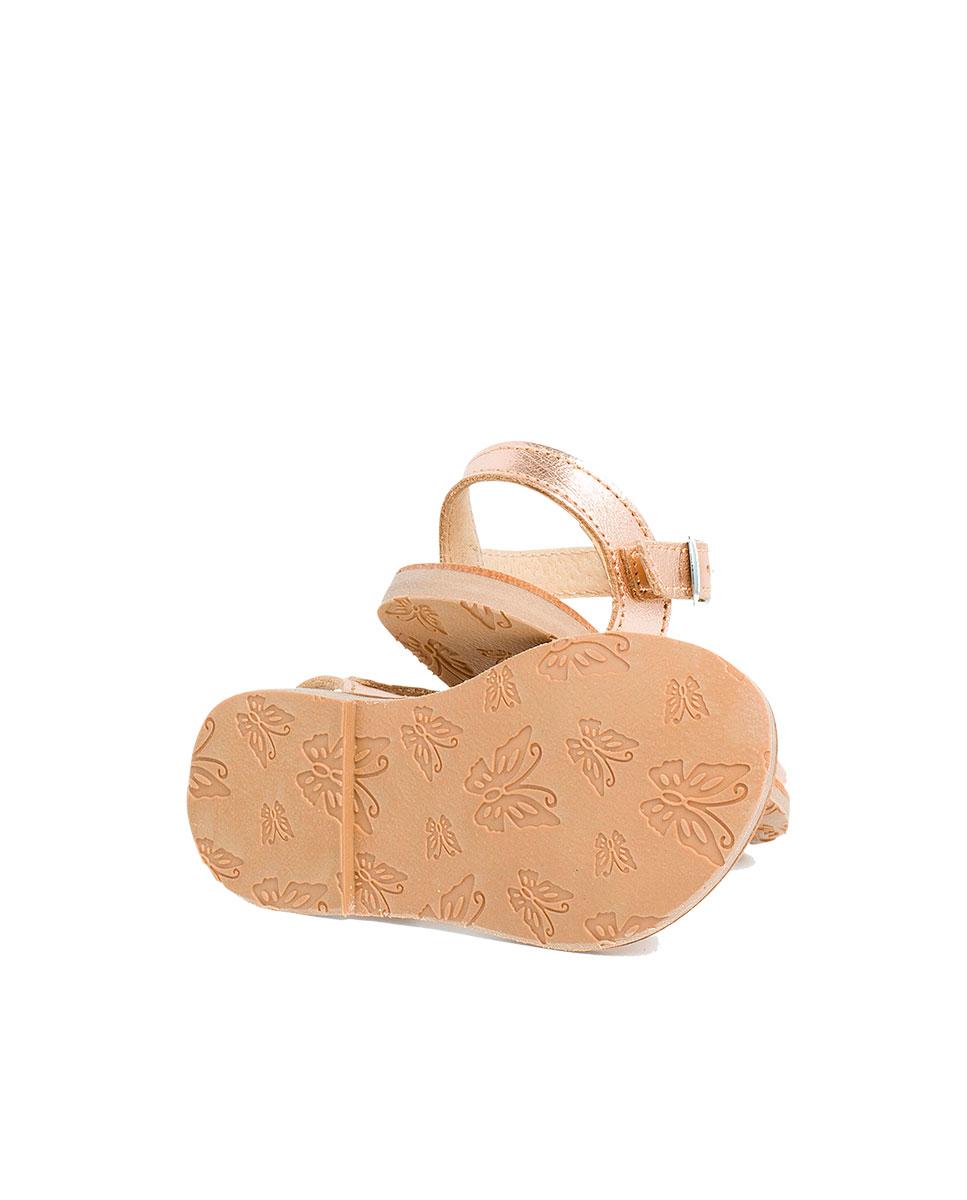 Imagen 3 de Sandalias abiertas de niña de piel metalizada - Pisamonas - Bronce metalizado Bronce metalizado