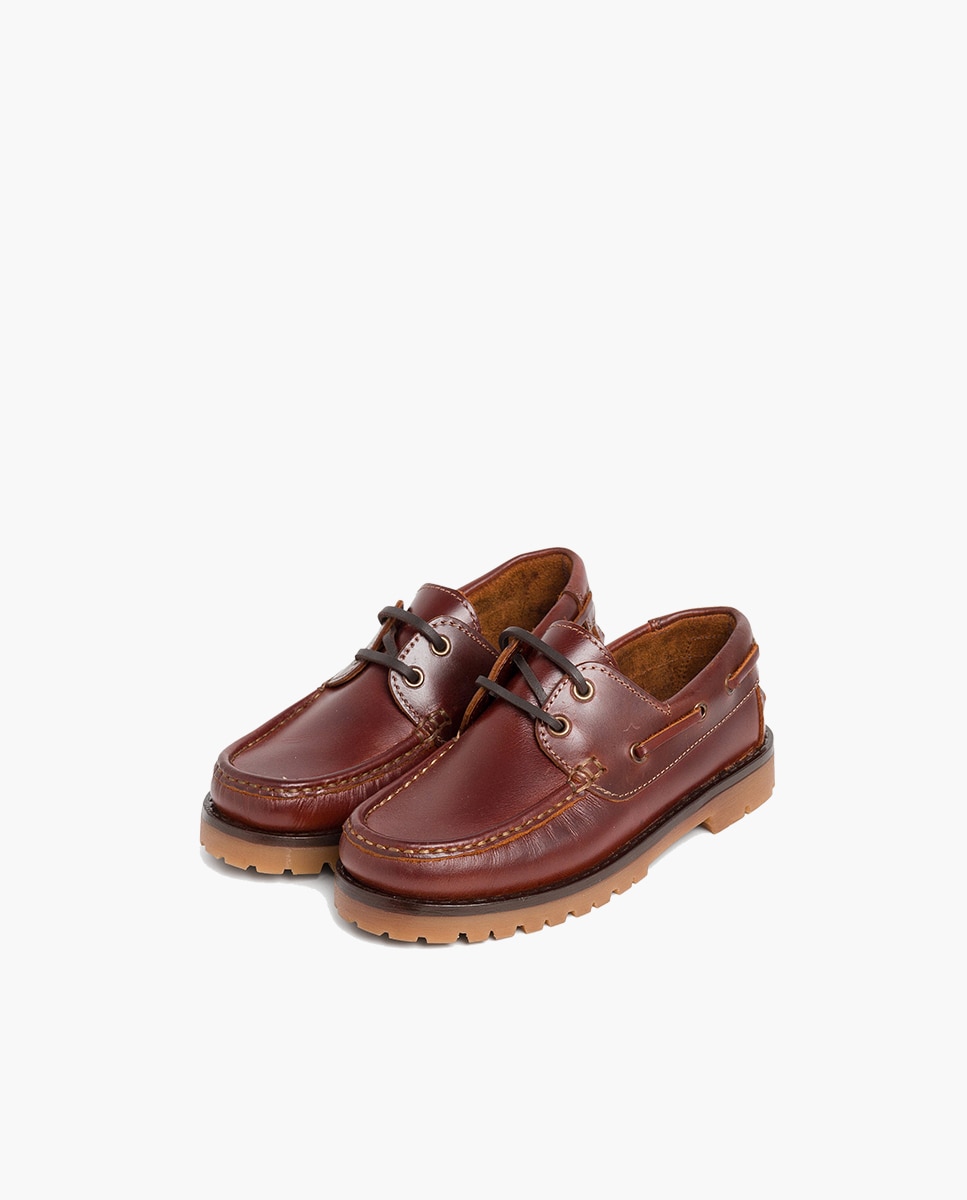 Náuticos de niños cordones - Pisamonas - Marrón Marrón-3