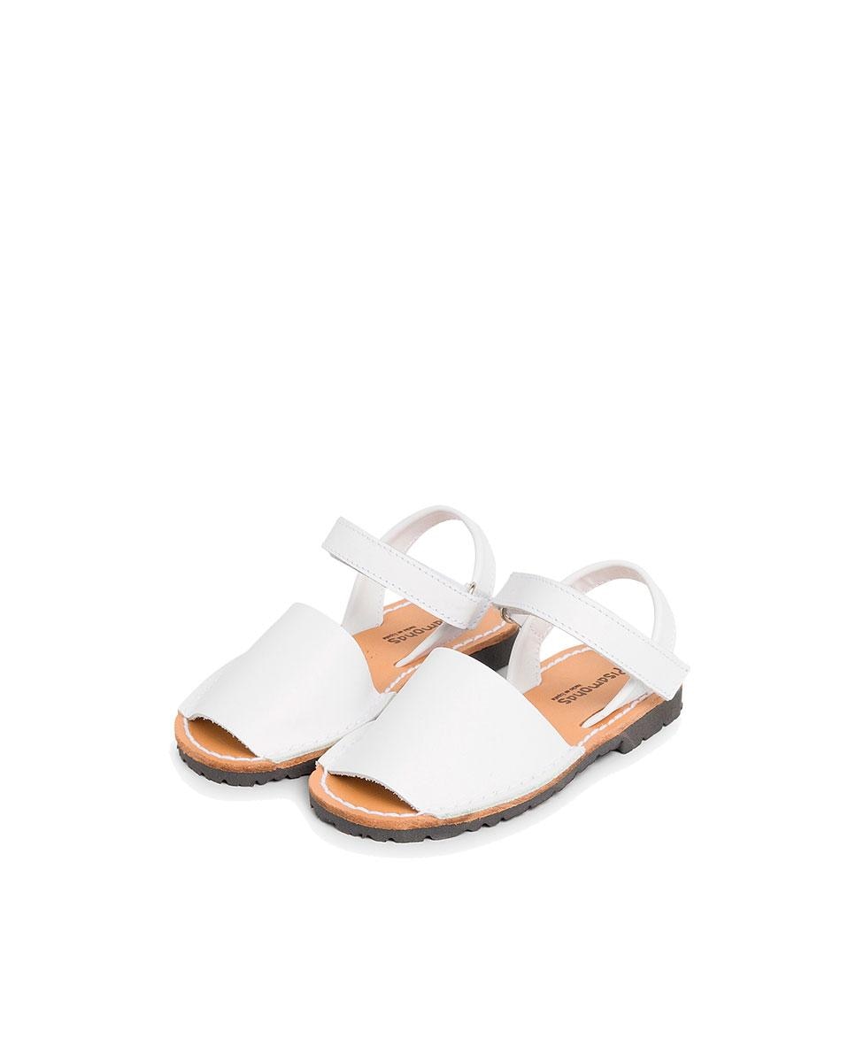 Menorquinas de niños avarcas napa cinta adherente - Pisamonas - Blanco Blanco-4