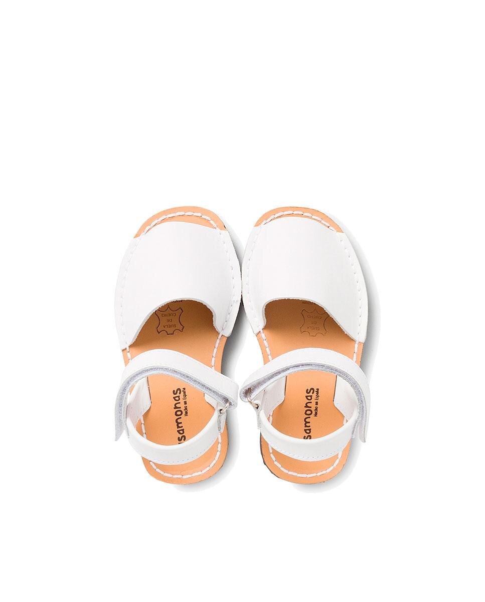Menorquinas de niños avarcas napa cinta adherente - Pisamonas - Blanco Blanco-5