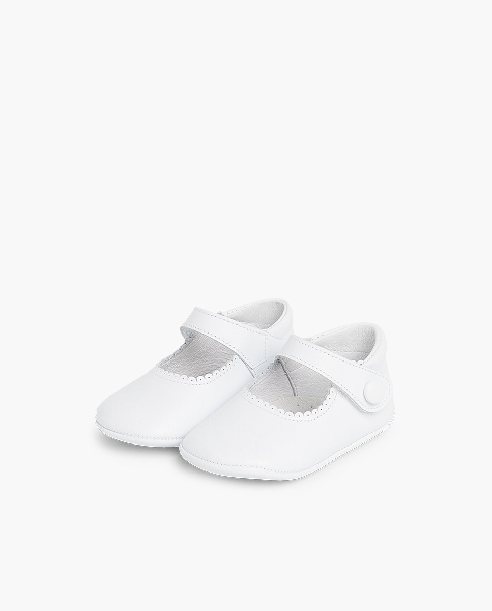 Merceditas de bebé piel cinta adhesiva - Pisamonas - Blanco Blanco-3