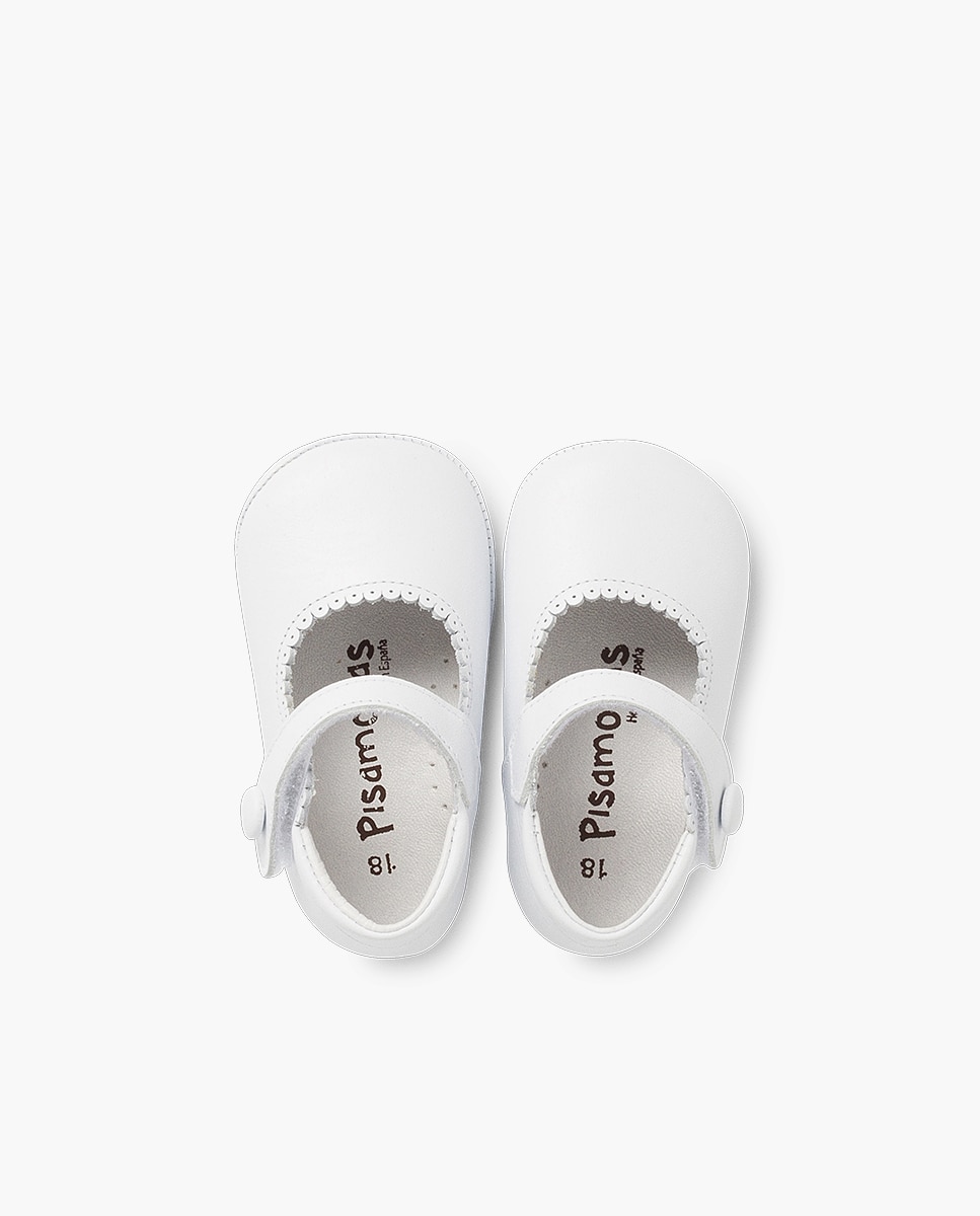 Merceditas de bebé piel cinta adhesiva - Pisamonas - Blanco Blanco-4