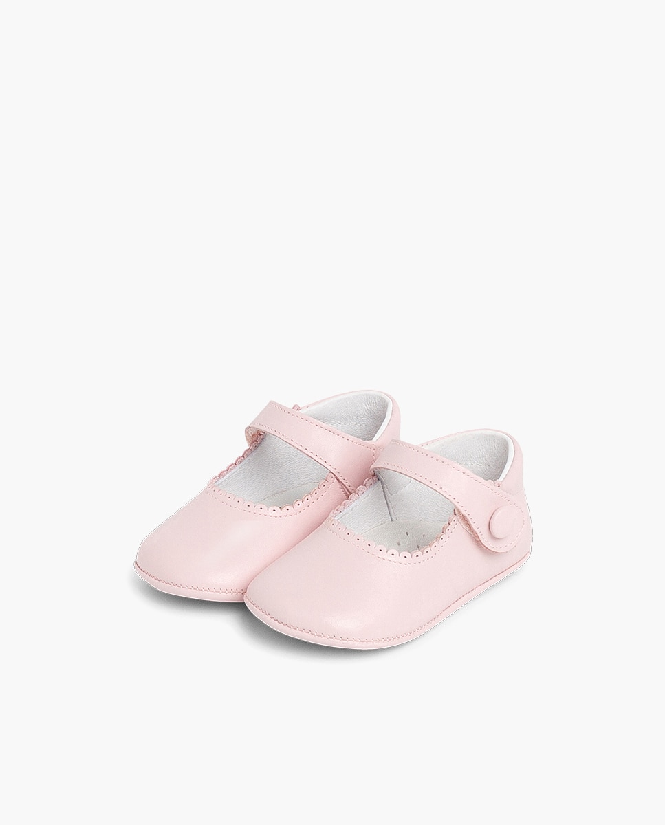 Merceditas de bebé piel cinta adhesiva - Pisamonas - Rosa claro Rosa claro-3