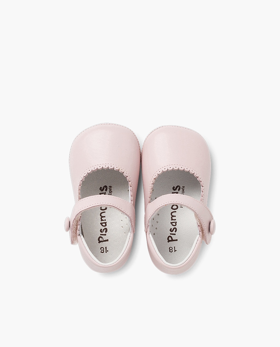Merceditas de bebé piel cinta adhesiva - Pisamonas - Rosa claro Rosa claro-4