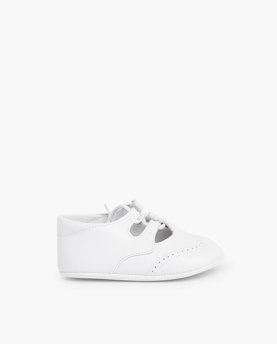Zapatos de cordones y bluchers de bebé niño inglesito de piel - Pisamonas - Blanco Blanco-1