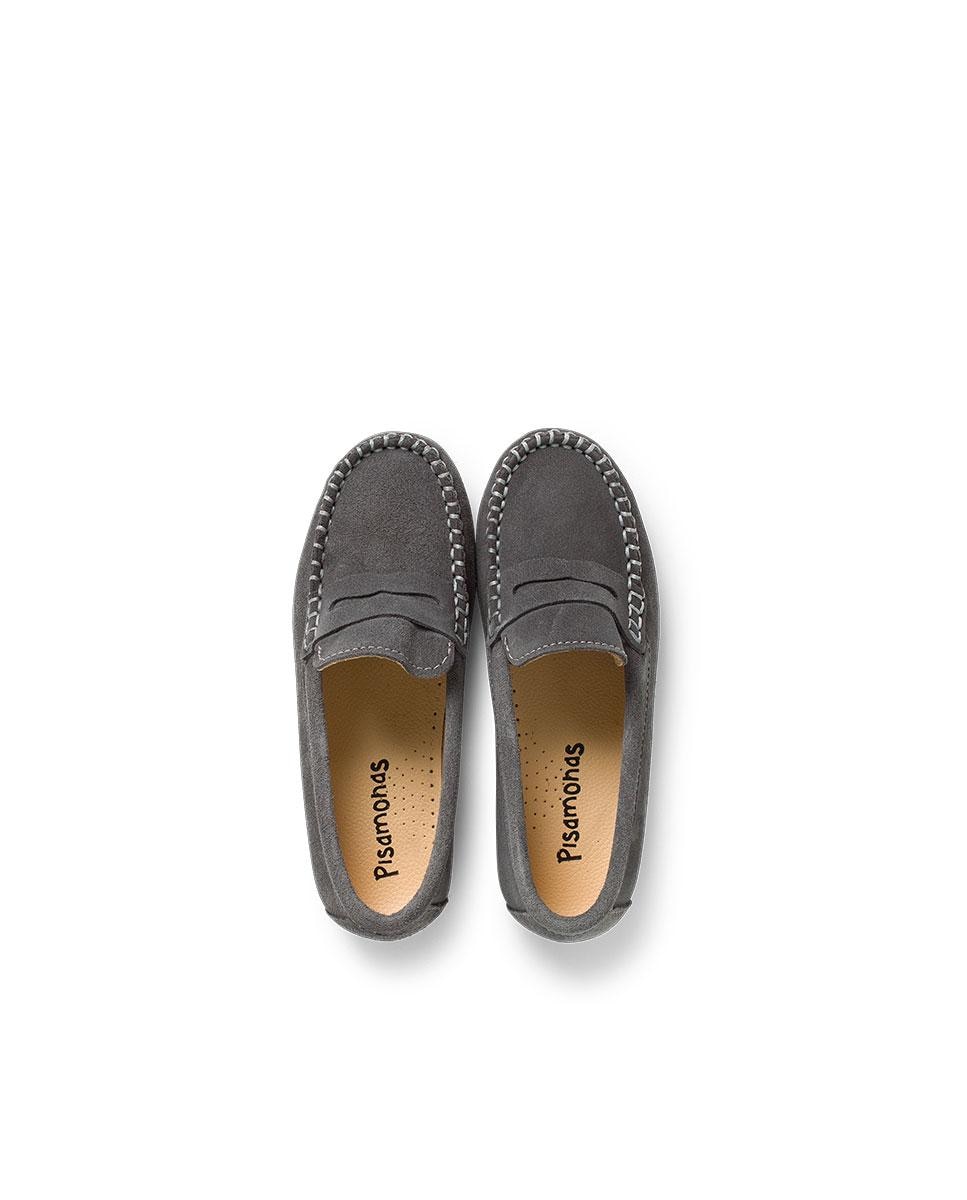 Mocasines de niños serraje antifaz - Pisamonas - Gris Gris-5