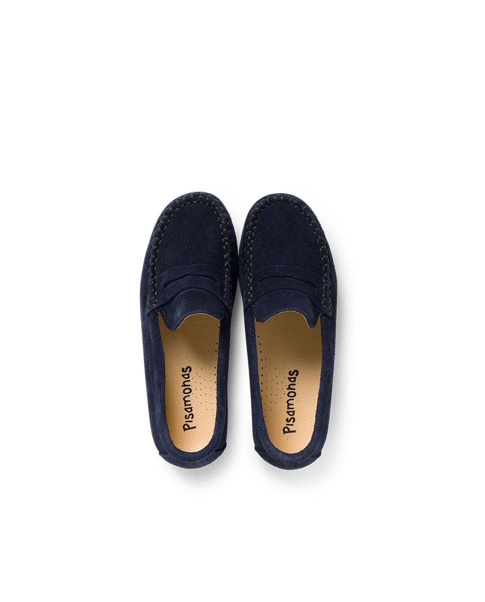 Mocasines de niños serraje antifaz - Pisamonas - Azul marino Azul marino-5