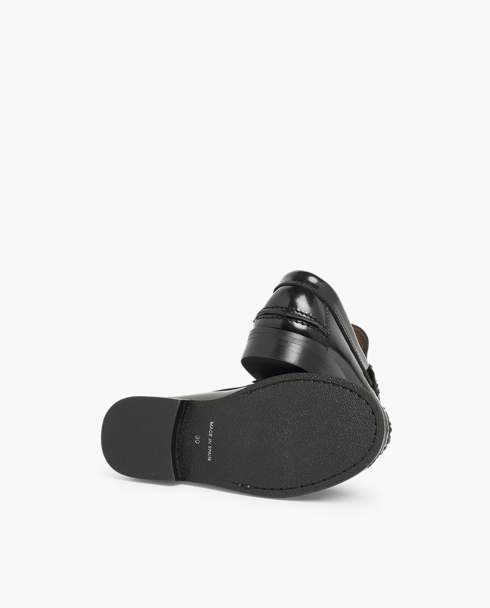 Mocasines de niña castellanos mocasines de piel - Negro Negro-2