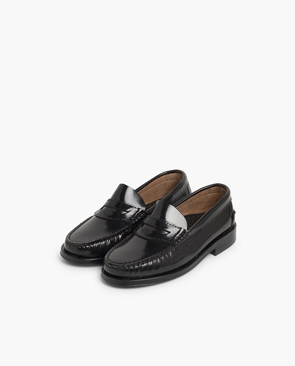 Mocasines de niña castellanos mocasines de piel - Negro Negro-3