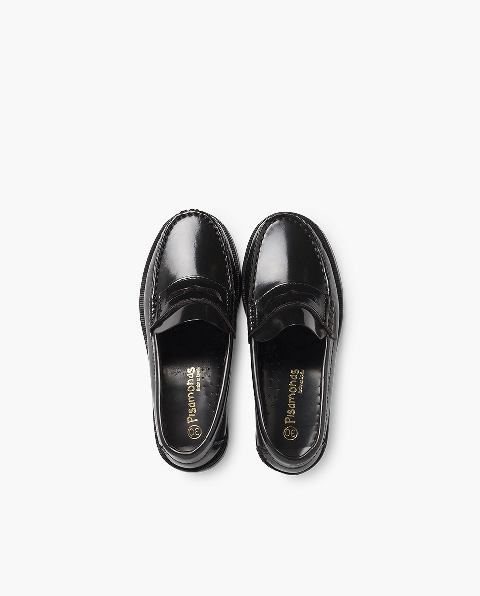 Mocasines de niña castellanos mocasines de piel - Negro Negro-4