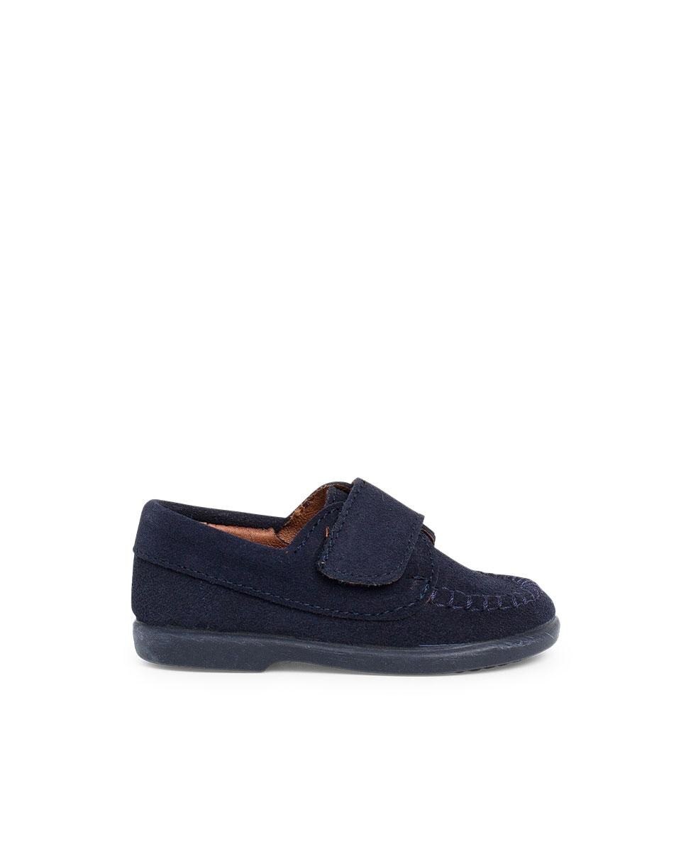Pisamonas - Zapato de cordones de bebé serraje cinta adherente.