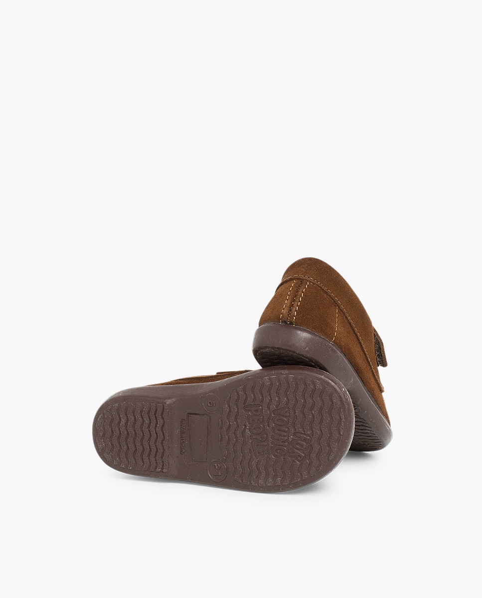 Zapatos de cordones y bluchers de bebé niña serraje cinta adhesiva - Camel Camel-2