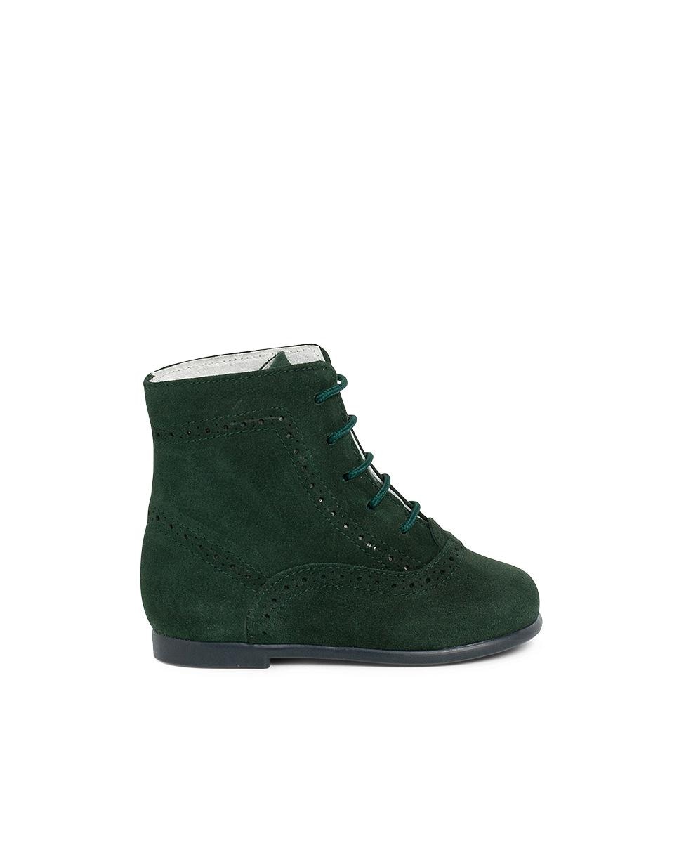 Botas de niña pascualass de serraje - Pisamonas - Verde oscuro Verde oscuro-1