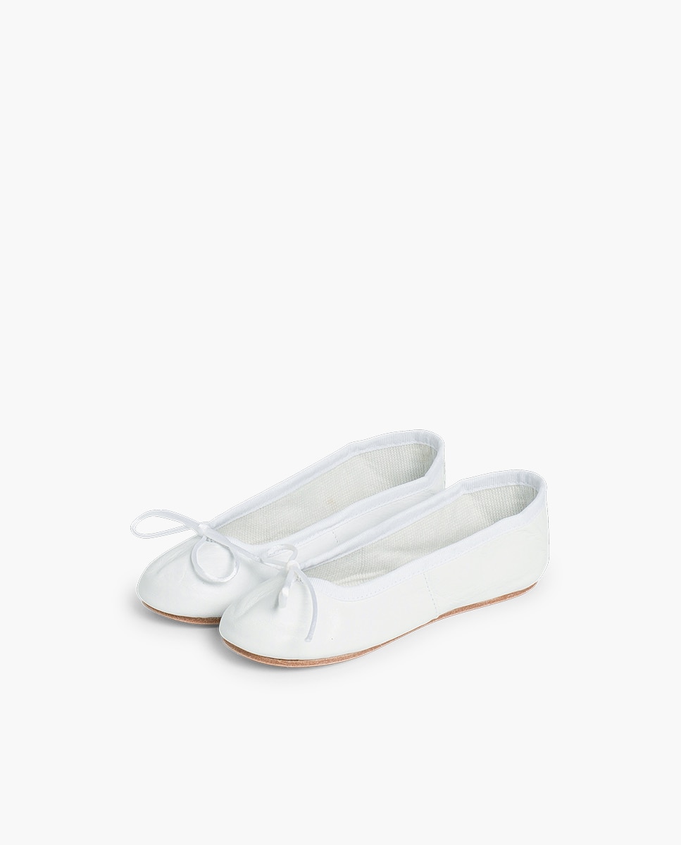 Pisamonas - Bailarinas de niña en piel y suela cuero.