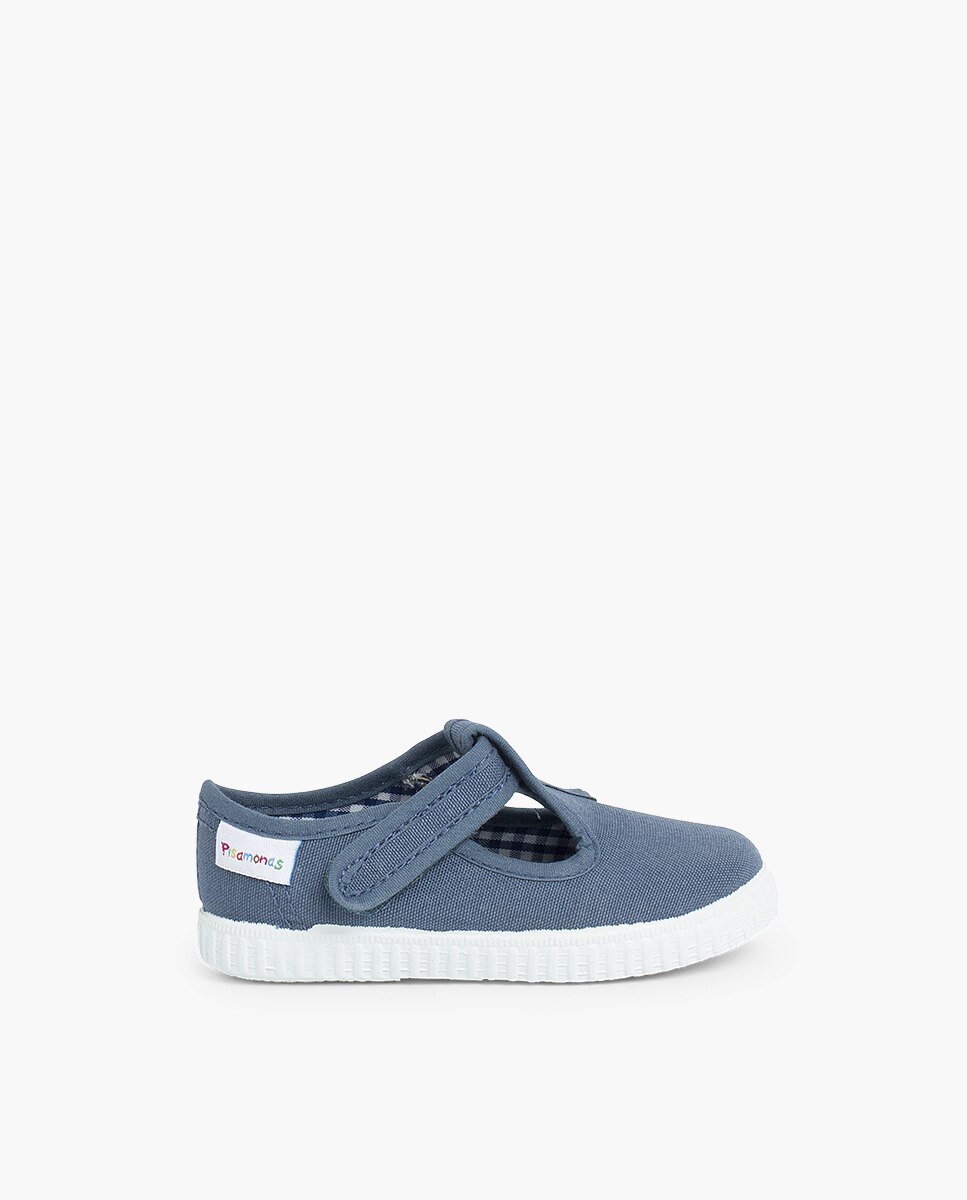 Pepitos Niños cinta adhesiva tipo zapatilla en blanco - Pisamonas - Azul oscuro Azul oscuro-1