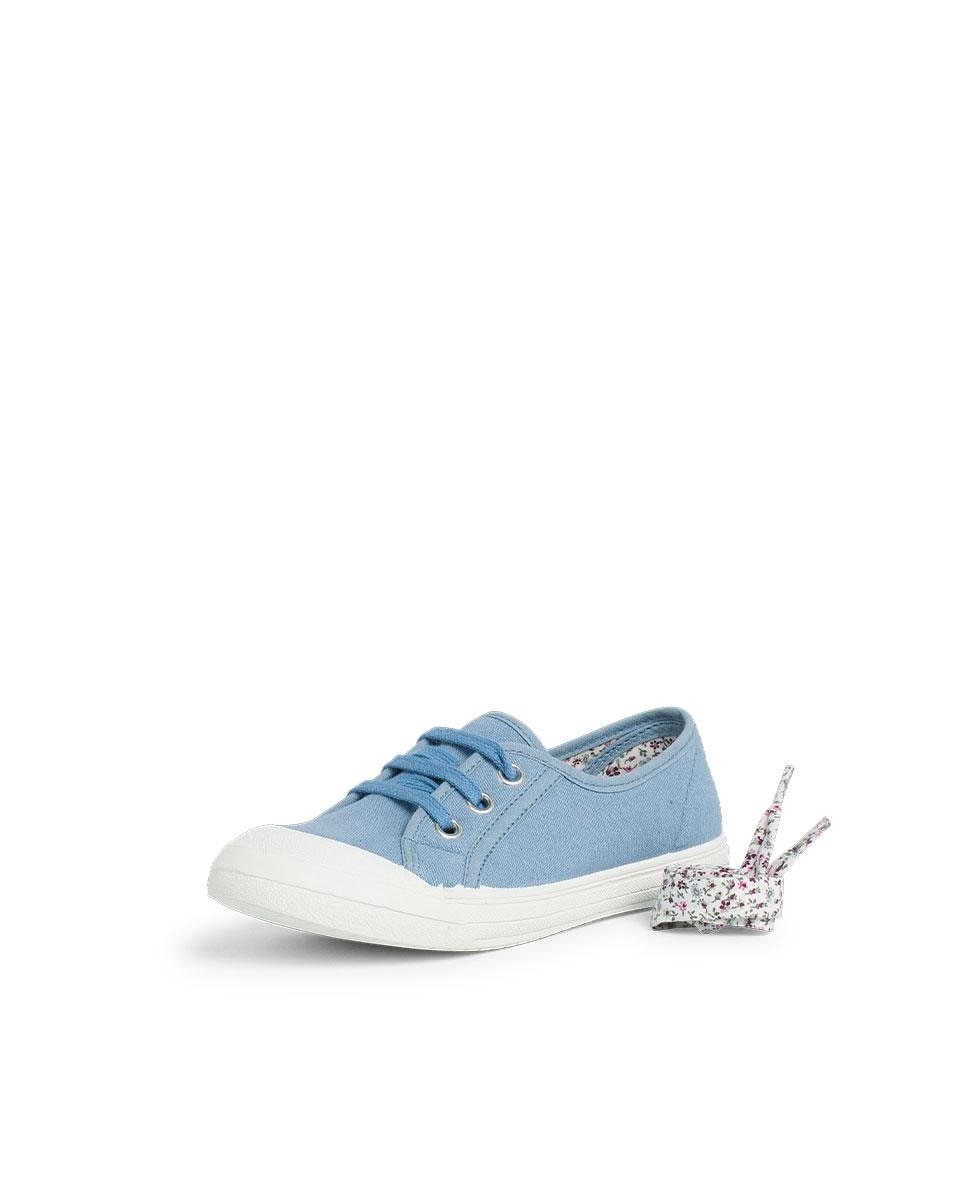 Imagen 2 de Zapatillas Tela Punta Goma Cordones en rosa - Pisamonas - Azul claro Azul claro