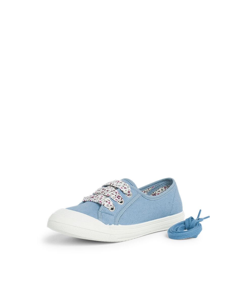 Imagen 3 de Zapatillas Tela Punta Goma Cordones en rosa - Pisamonas - Azul claro Azul claro