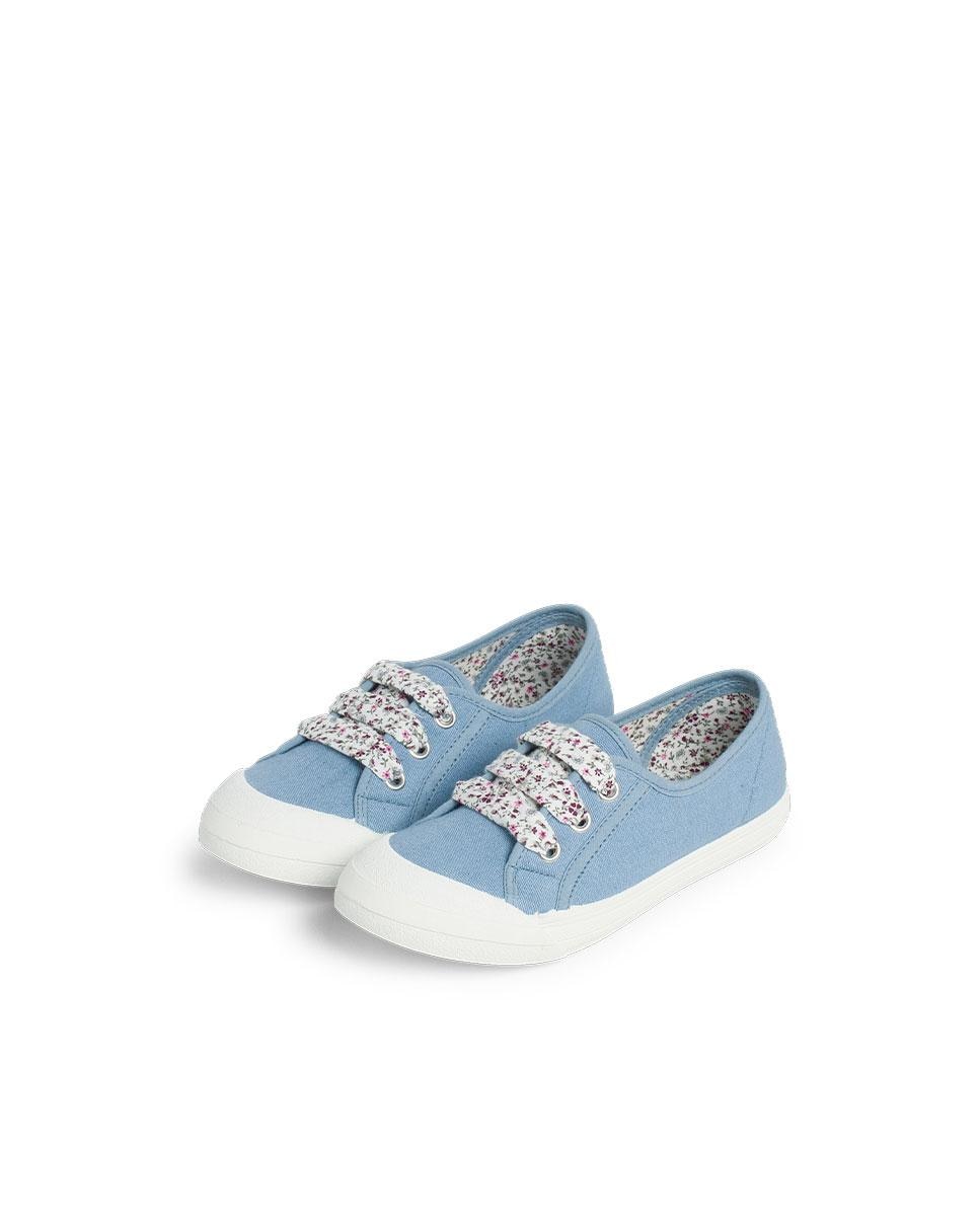 Imagen 5 de Zapatillas Tela Punta Goma Cordones en rosa - Pisamonas - Azul claro Azul claro