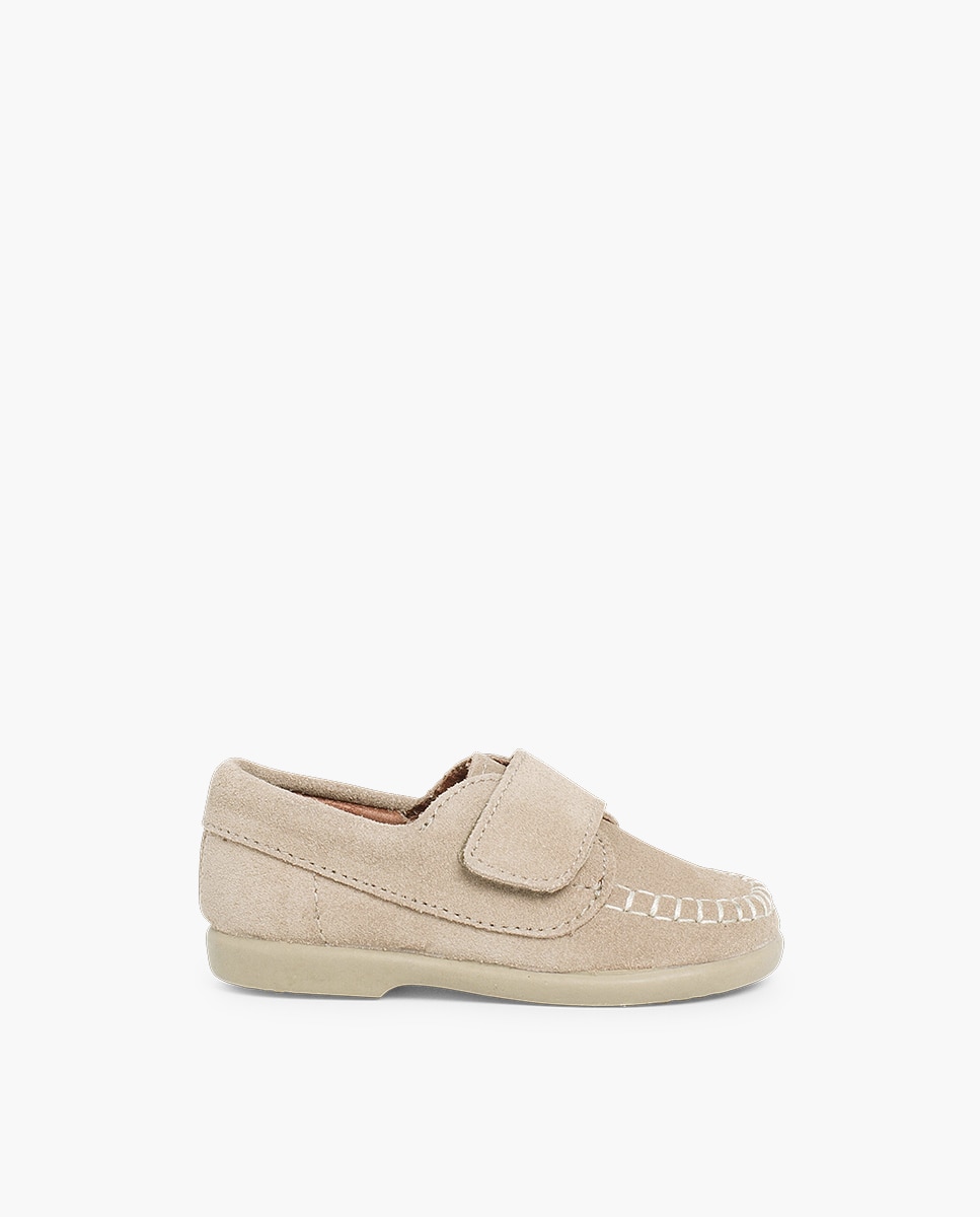 Imagen 0 de Zapatos de cordones y bluchers de bebé niña serraje cinta adhesiva Beige