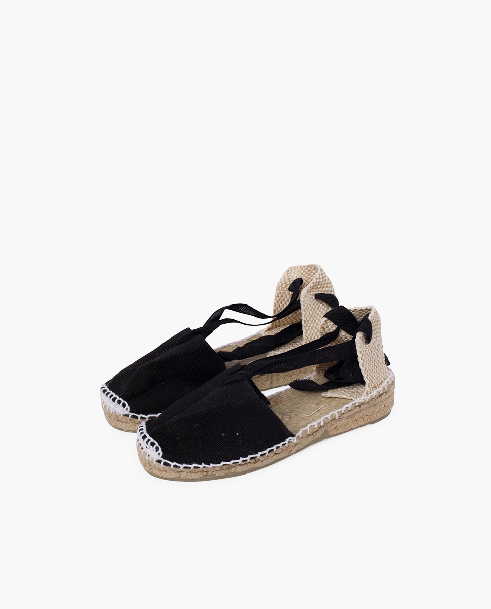 Alpargatas de niña valencianas lisas - Pisamonas - Negro Negro-3