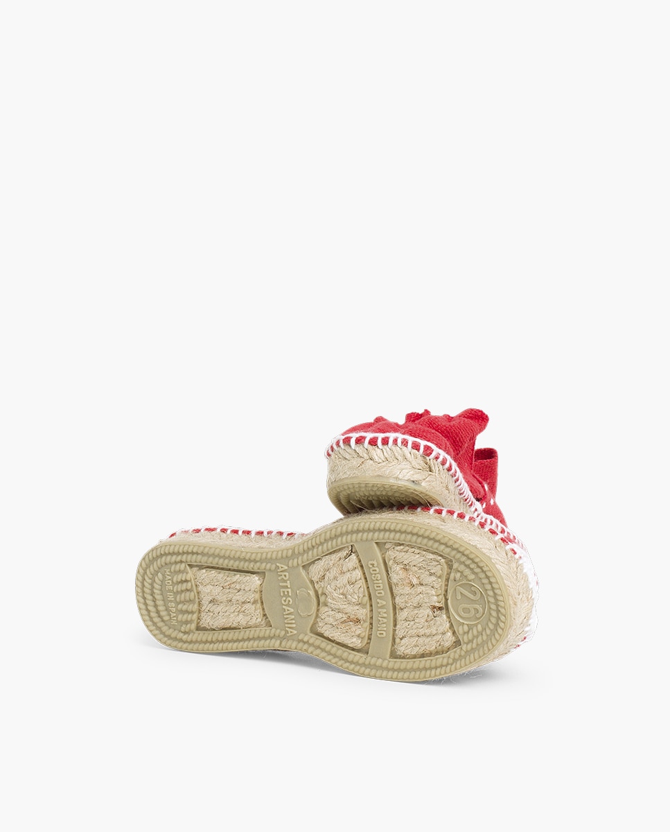 Alpargatas de niños con cinta - Pisamonas - Rojo Rojo-2