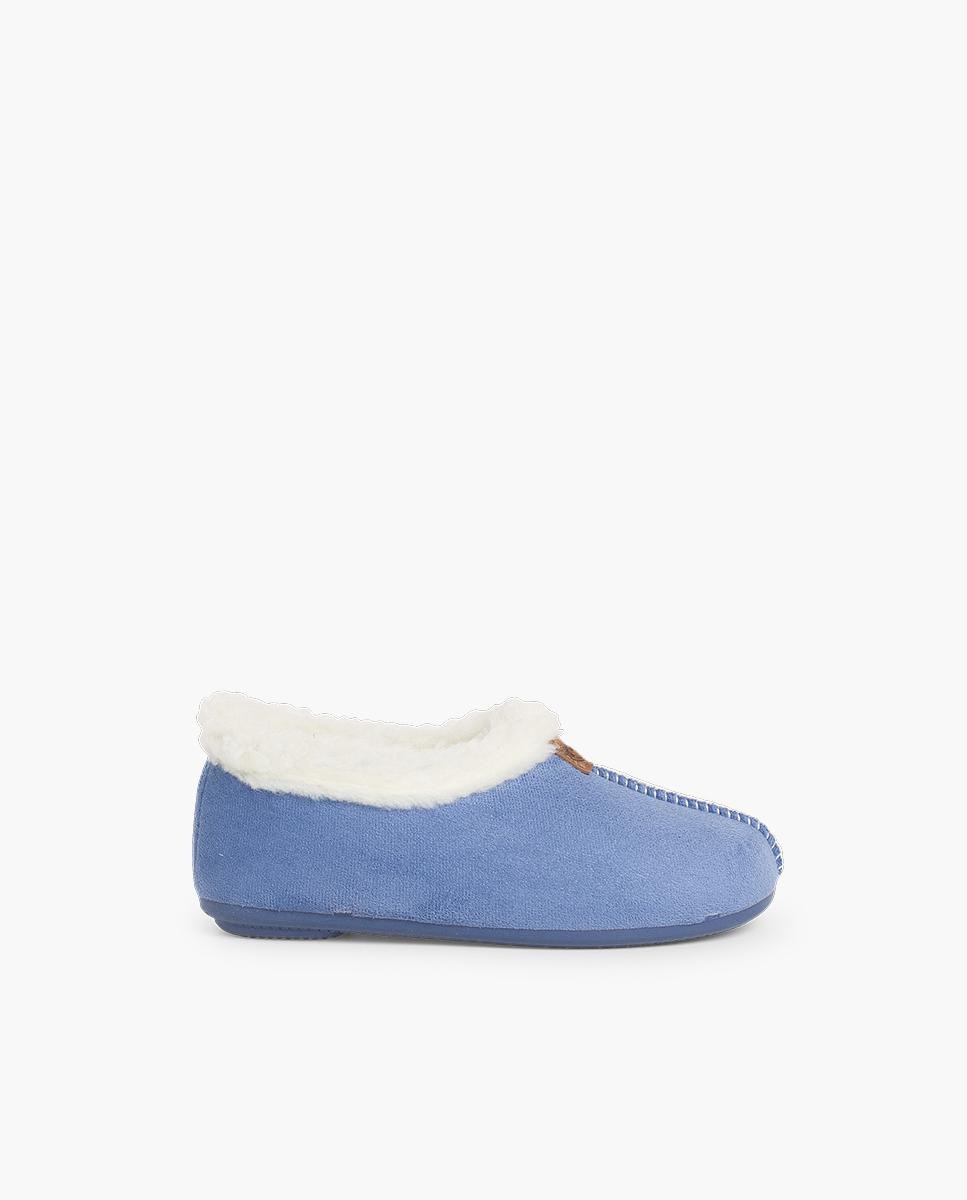 Zapatillas de casa abiertas de Niño Casa Bamara forro tipo Borrego - Pisamonas - Azul Azul-1