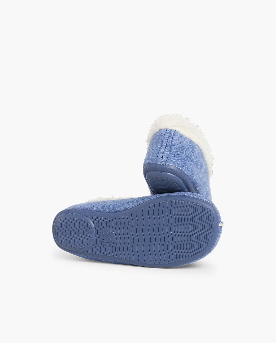 Zapatillas de casa abiertas de Niño Casa Bamara forro tipo Borrego - Pisamonas - Azul Azul-3