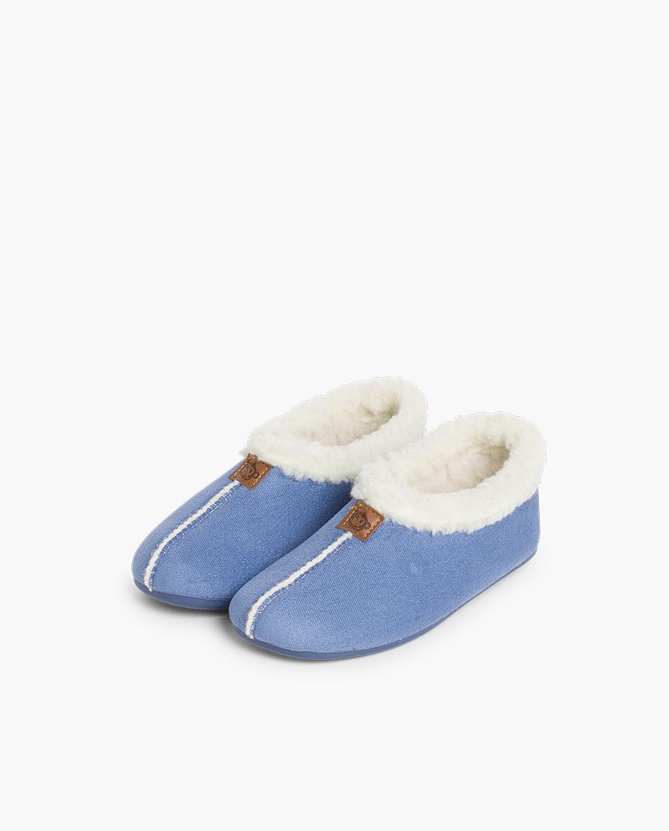 Zapatillas de casa abiertas de Niño Casa Bamara forro tipo Borrego - Pisamonas - Azul Azul-4