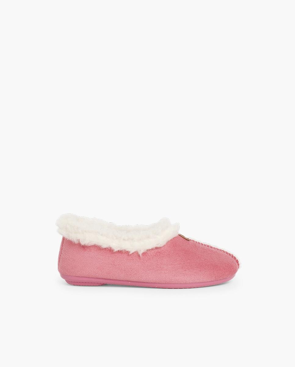 Zapatillas de casa abiertas de Niño Casa Bamara forro tipo Borrego - Pisamonas - Rosa Rosa-1