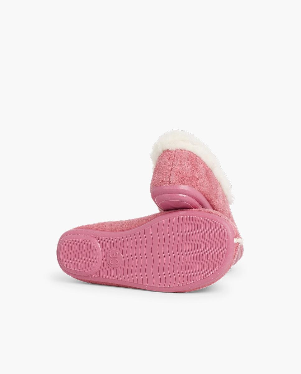 Zapatillas de casa abiertas de Niño Casa Bamara forro tipo Borrego - Pisamonas - Rosa Rosa-3