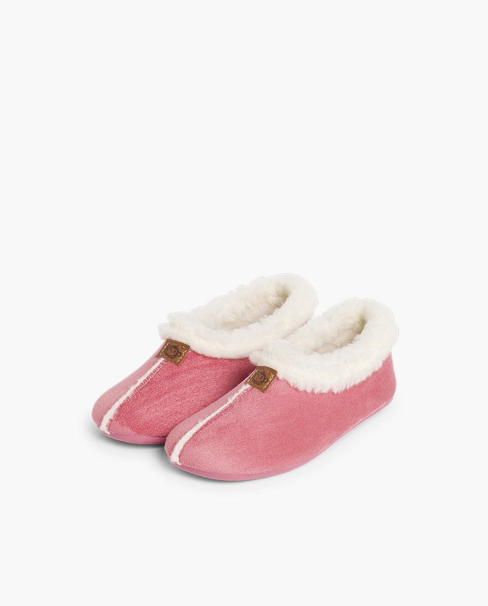 Zapatillas de casa abiertas de Niño Casa Bamara forro tipo Borrego - Pisamonas - Rosa Rosa-4
