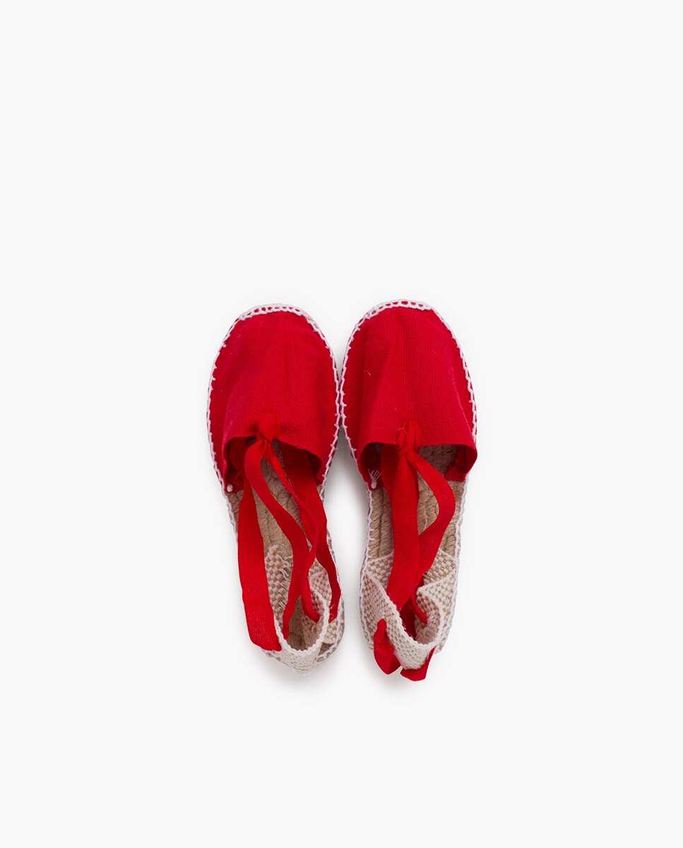 Alpargatas de niña valencianas lisas - Pisamonas - Rojo Rojo-4