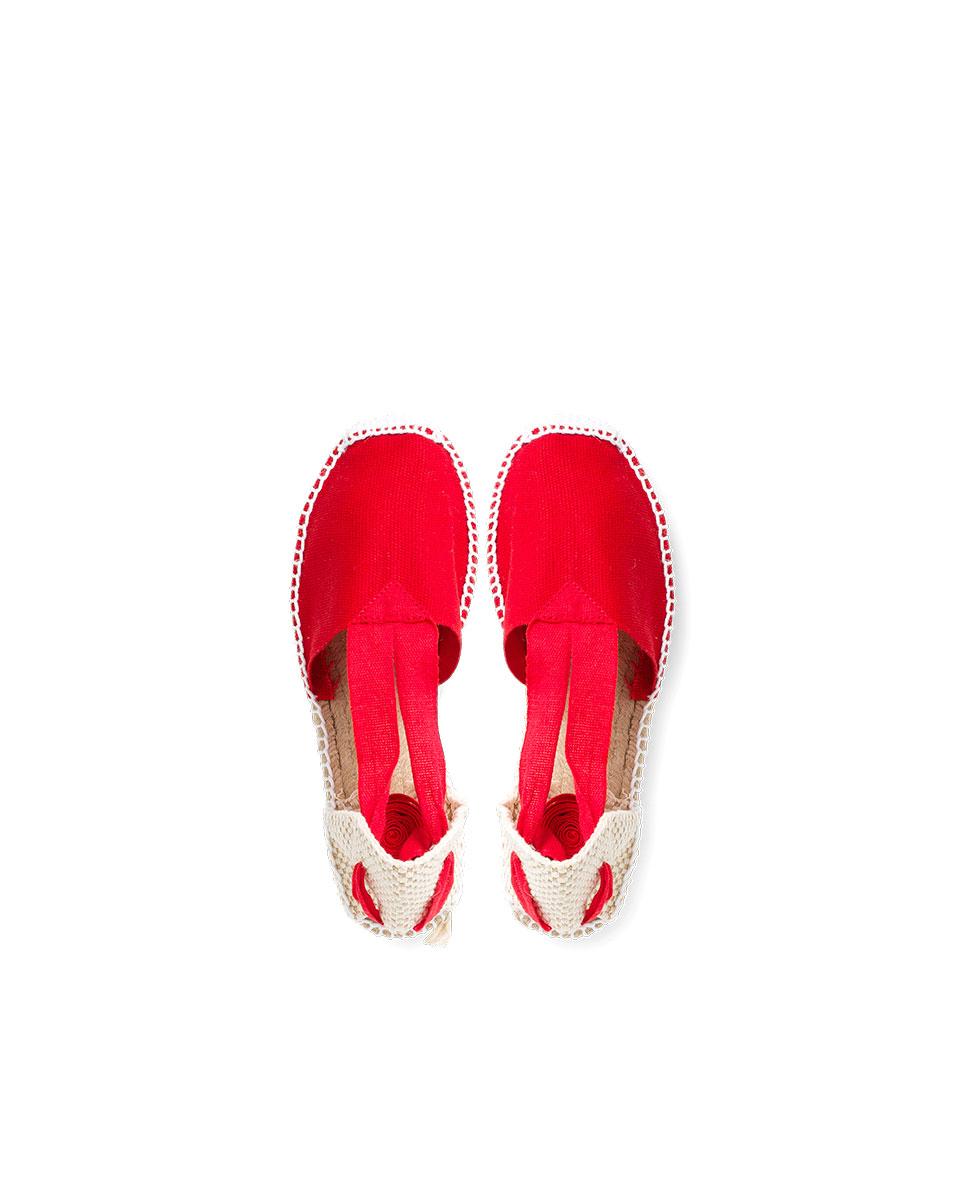Alpargatas de niña valencianas lisas - Pisamonas - Rojo Rojo-5