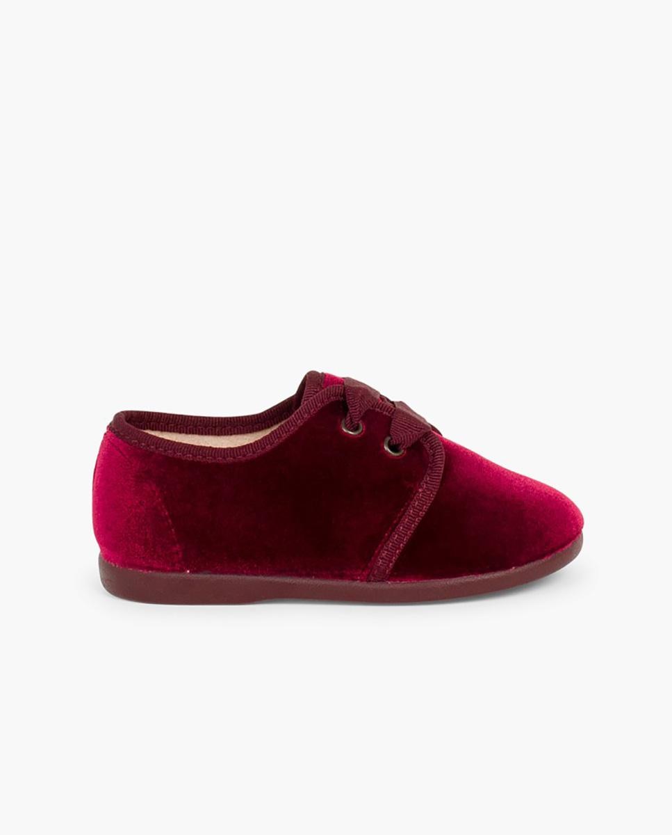 Imagen 0 de Zapatos de cordones y bluchers de bebé niña terciopelo cordon faya Burdeos