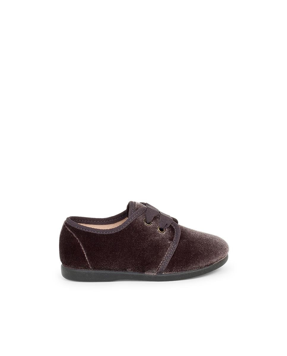 Zapatos de cordones y bluchers de bebé niña terciopelo cordon faya - Pisamonas - Burdeos Burdeos-1