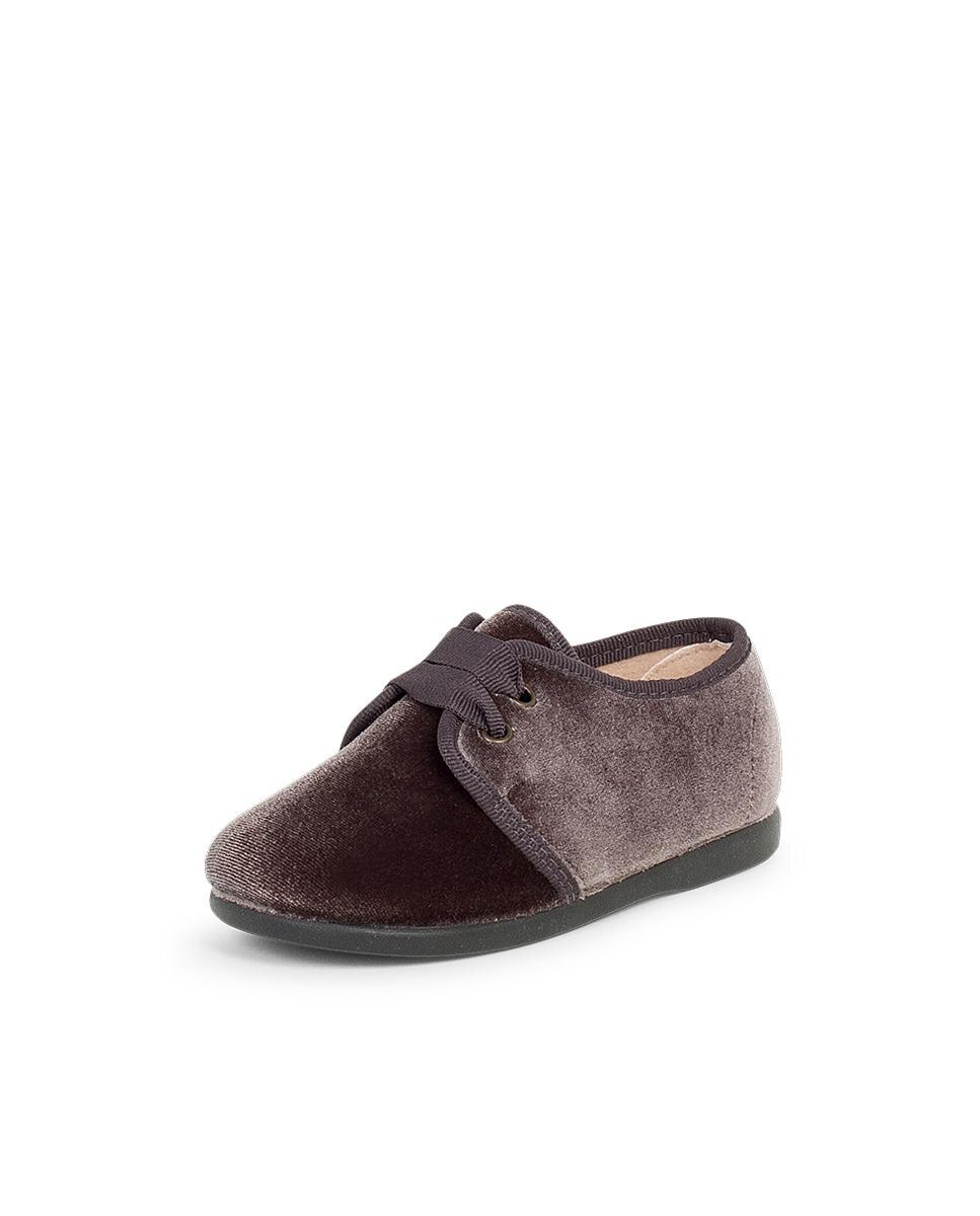 Zapatos de cordones y bluchers de bebé niña terciopelo cordon faya - Pisamonas - Burdeos Burdeos-2