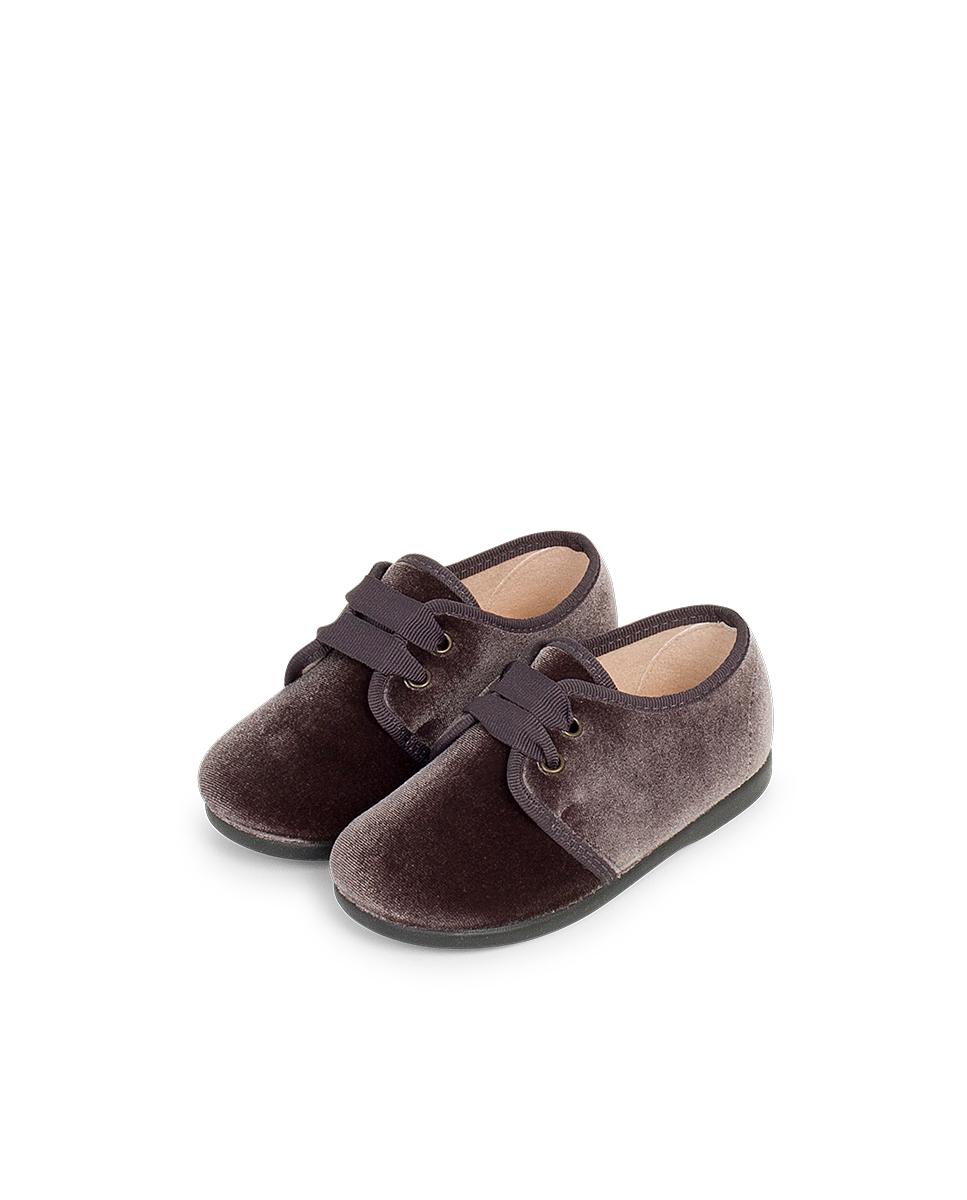 Zapatos de cordones y bluchers de bebé niña terciopelo cordon faya - Pisamonas - Burdeos Burdeos-4