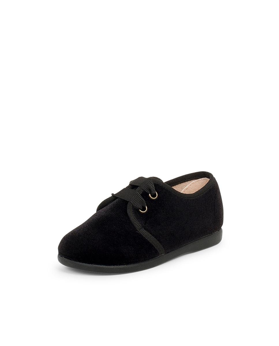 Zapato de cordones de bebé terciopelo cordon faya - Pisamonas - Negro Negro-2
