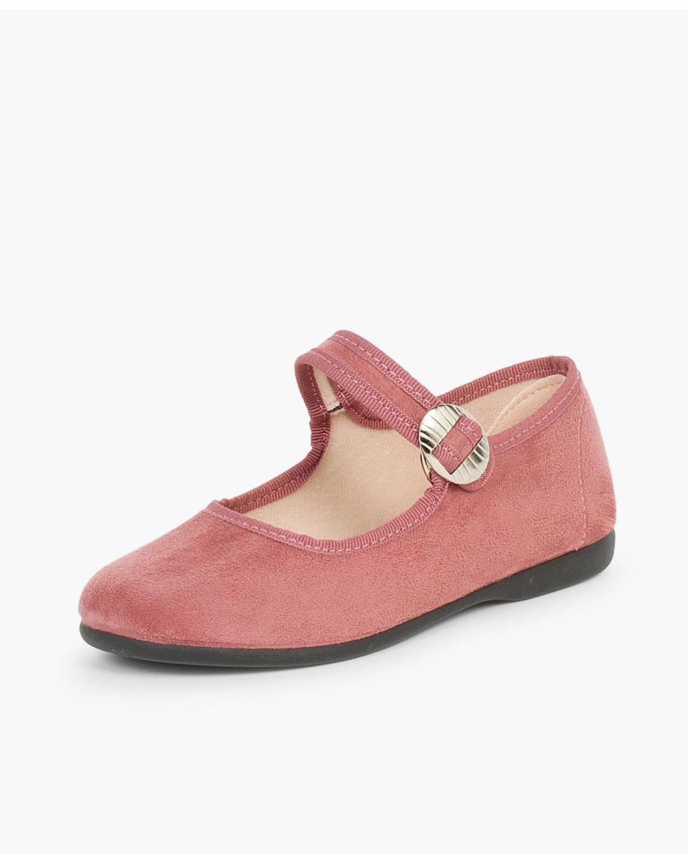 Merceditas de niña bamara hebilla japonesa - Pisamonas - Rosa Rosa-2