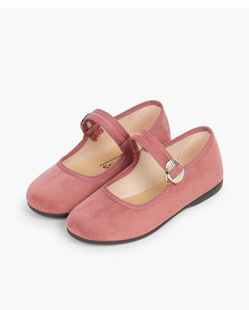 Merceditas de niña bamara hebilla japonesa - Pisamonas - Rosa Rosa-4