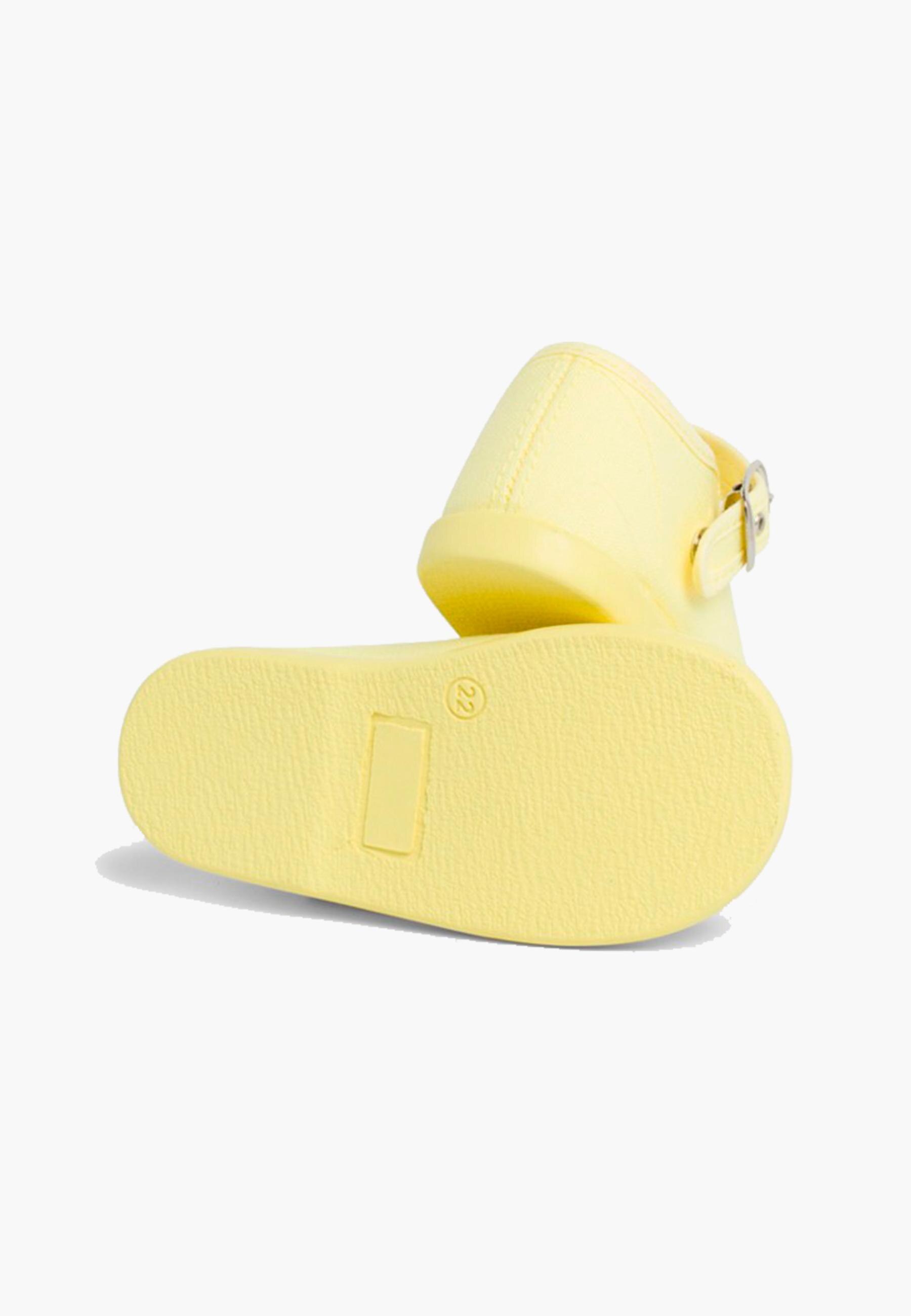 Merceditas de bebé tela hebilla - Amarillo Amarillo-3