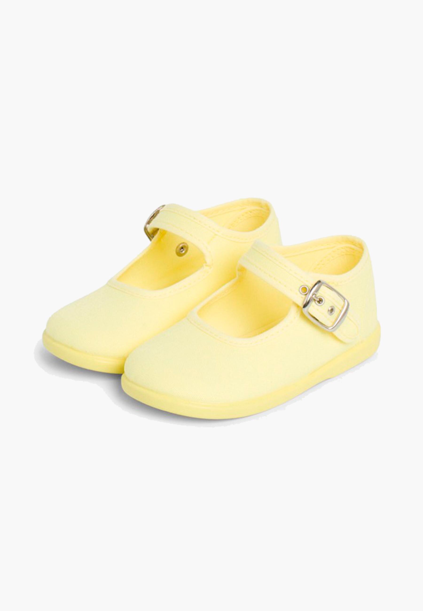 Merceditas de bebé tela hebilla - Amarillo Amarillo-4