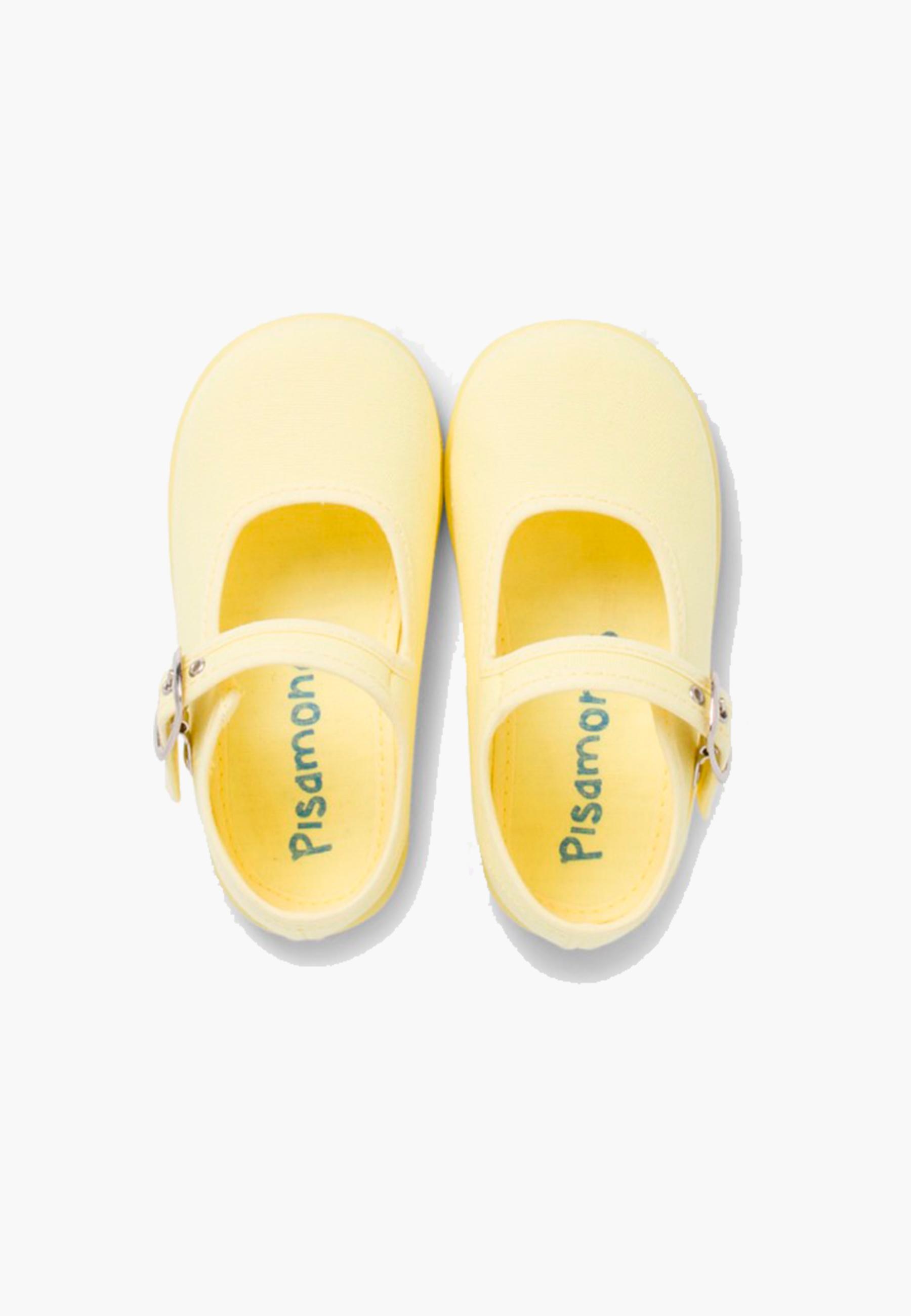 Merceditas de bebé tela hebilla - Amarillo Amarillo-5