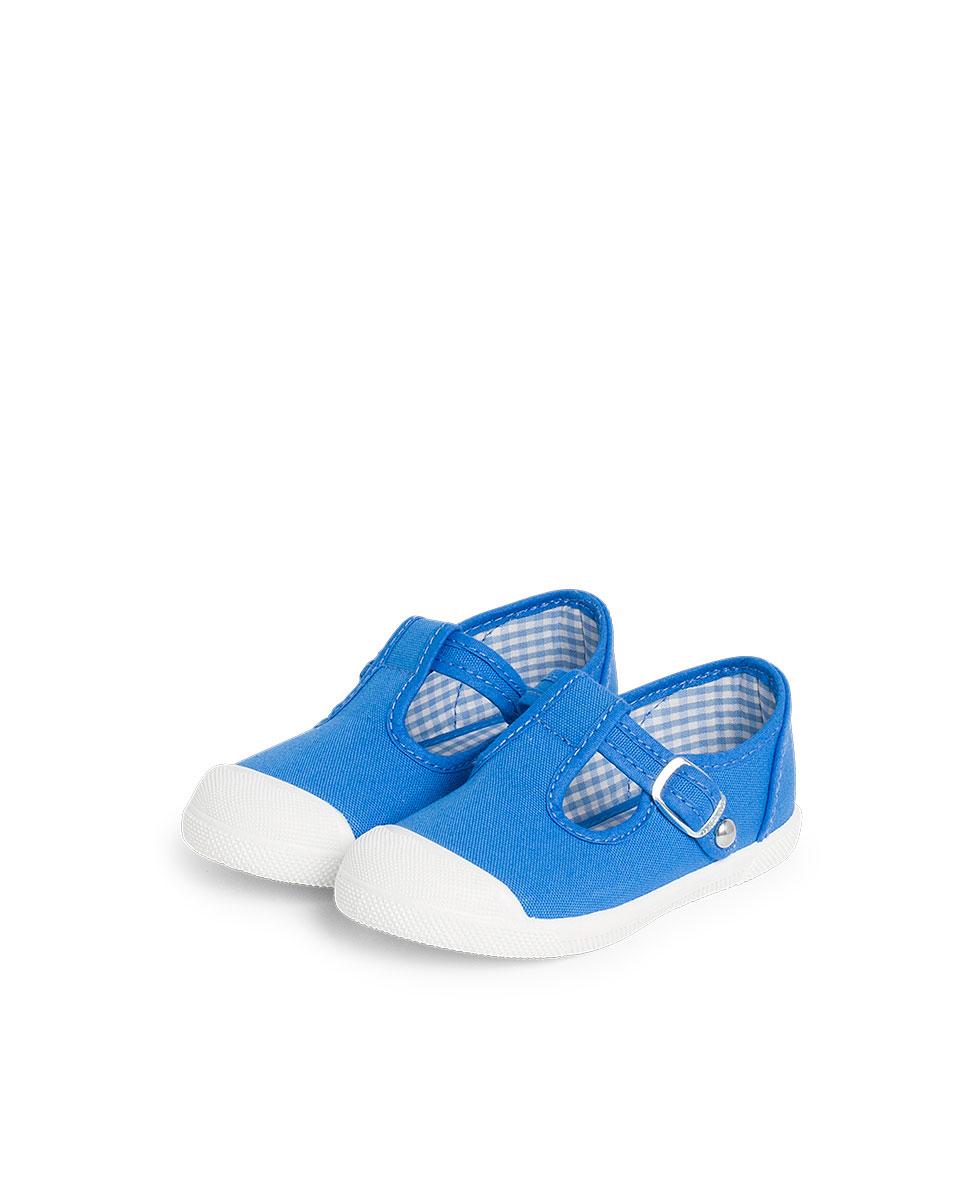 Pepitos de bebé lona puntera goma tipo pepitos - Pisamonas - Azul / Blanco Azul / Blanco-4