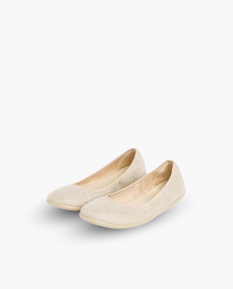 Pisamonas - Bailarinas de niña de lino metalizado.
