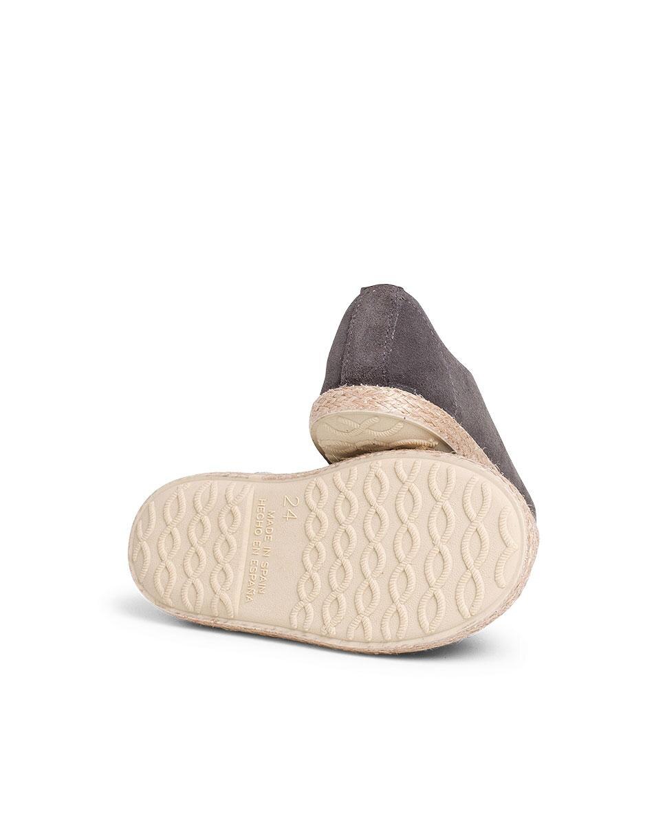 Zapatillas Cordones Serraje y Yute Niños en beige/nude - Pisamonas - Gris Gris-3