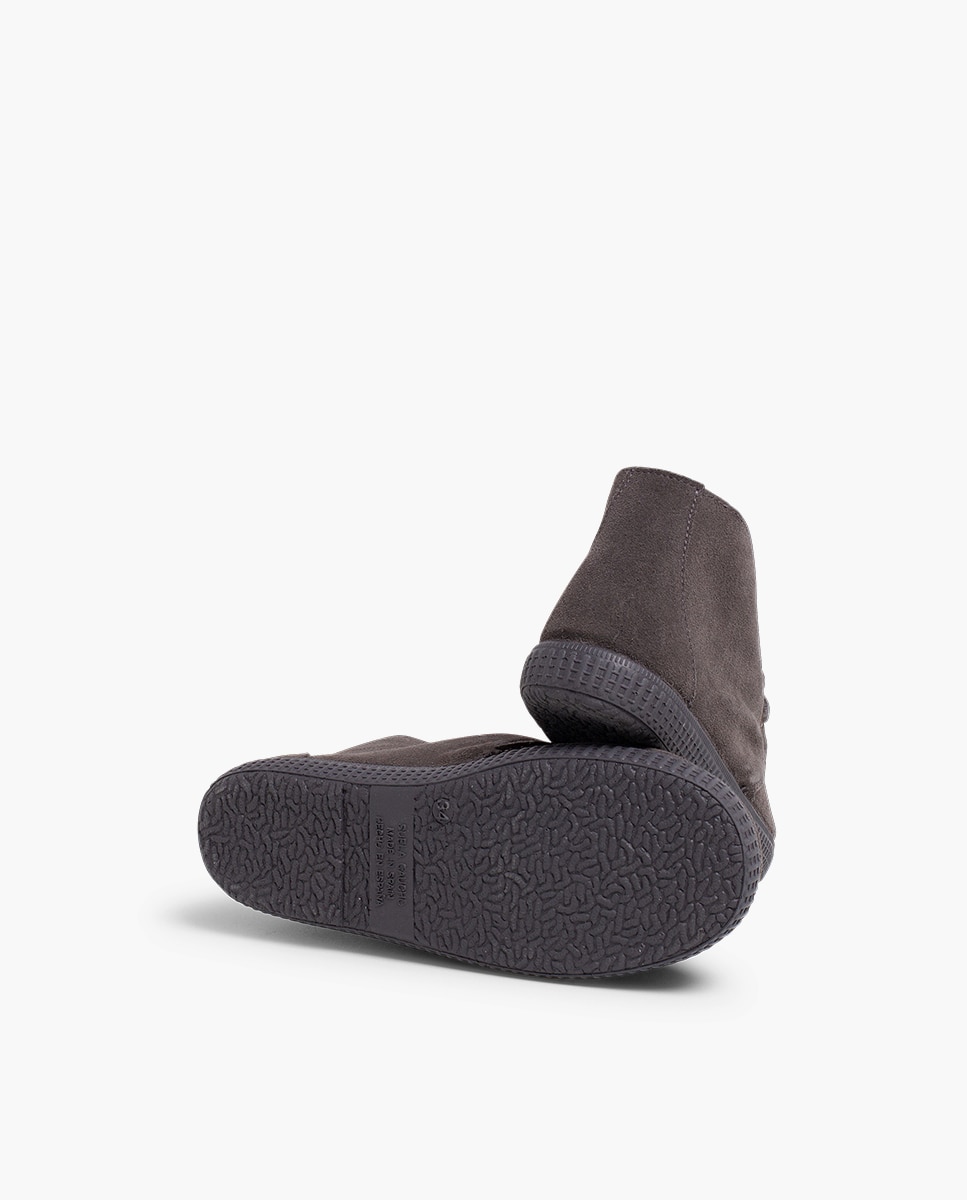 Botas de bebé niño en serraje con cierre de cordones - Pisamonas - Gris Gris-2