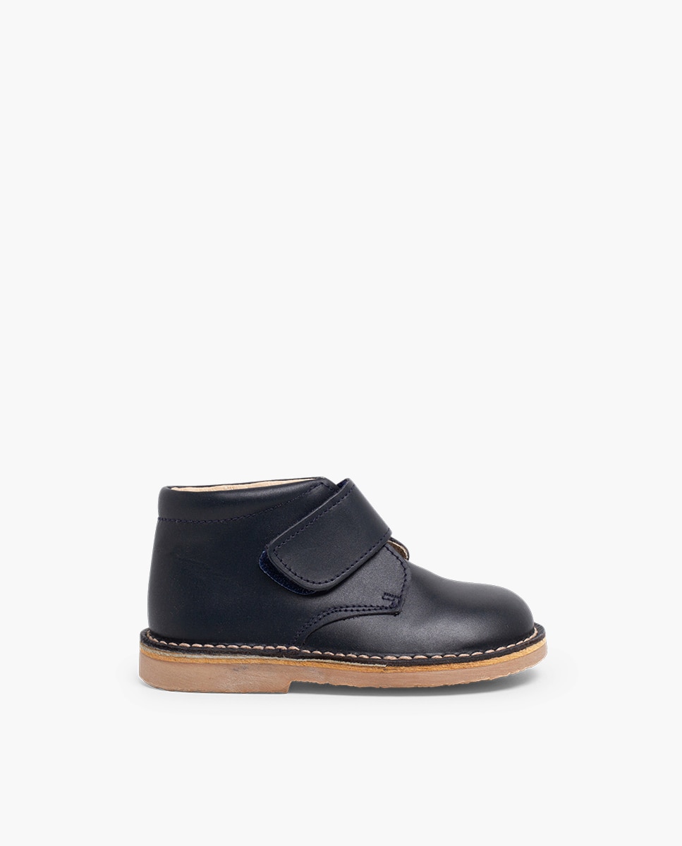 Pisacacas de niño piel botas con cinta adhesiva - Pisamonas - Azul marino Azul marino-1