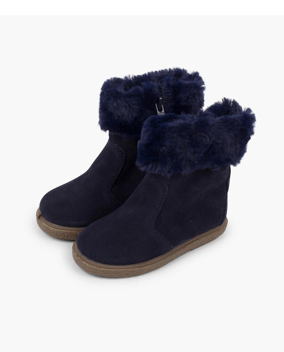 Botas de bebé pelo media caña con cremallera - Pisamonas - Azul marino Azul marino-4