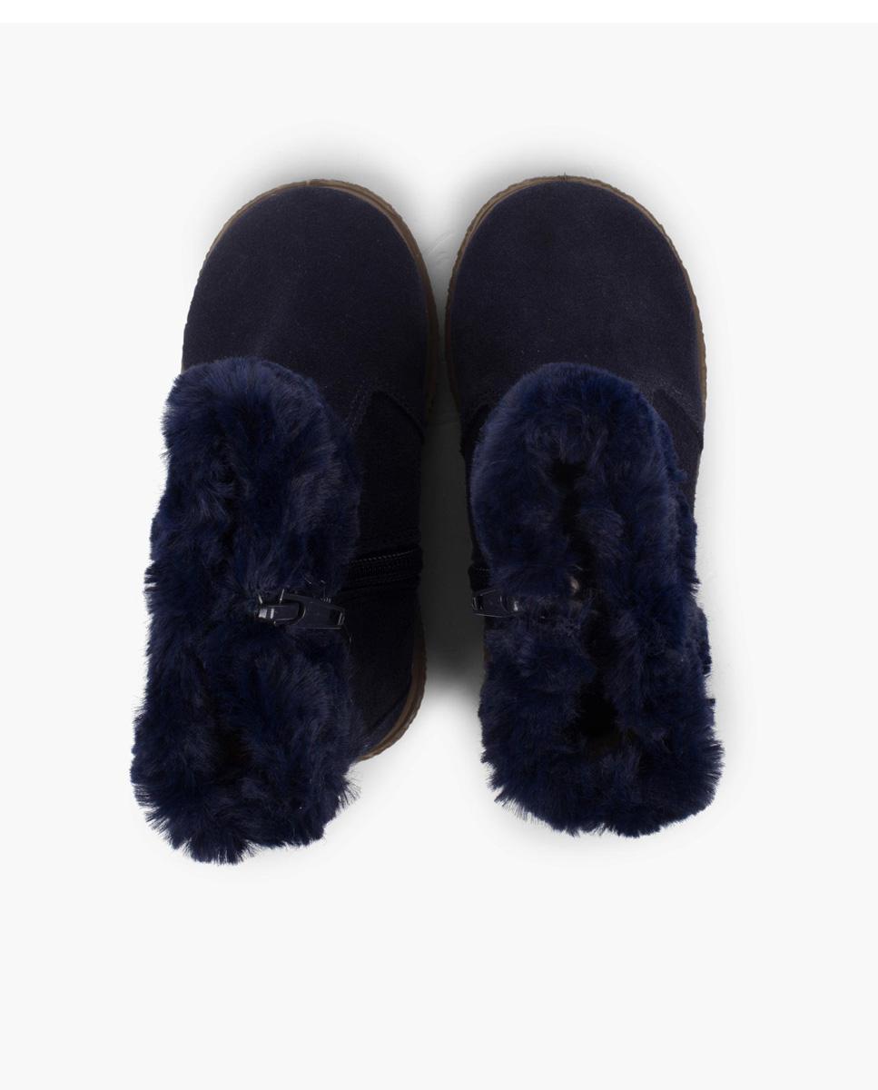 Botas de bebé pelo media caña con cremallera - Pisamonas - Azul marino Azul marino-5